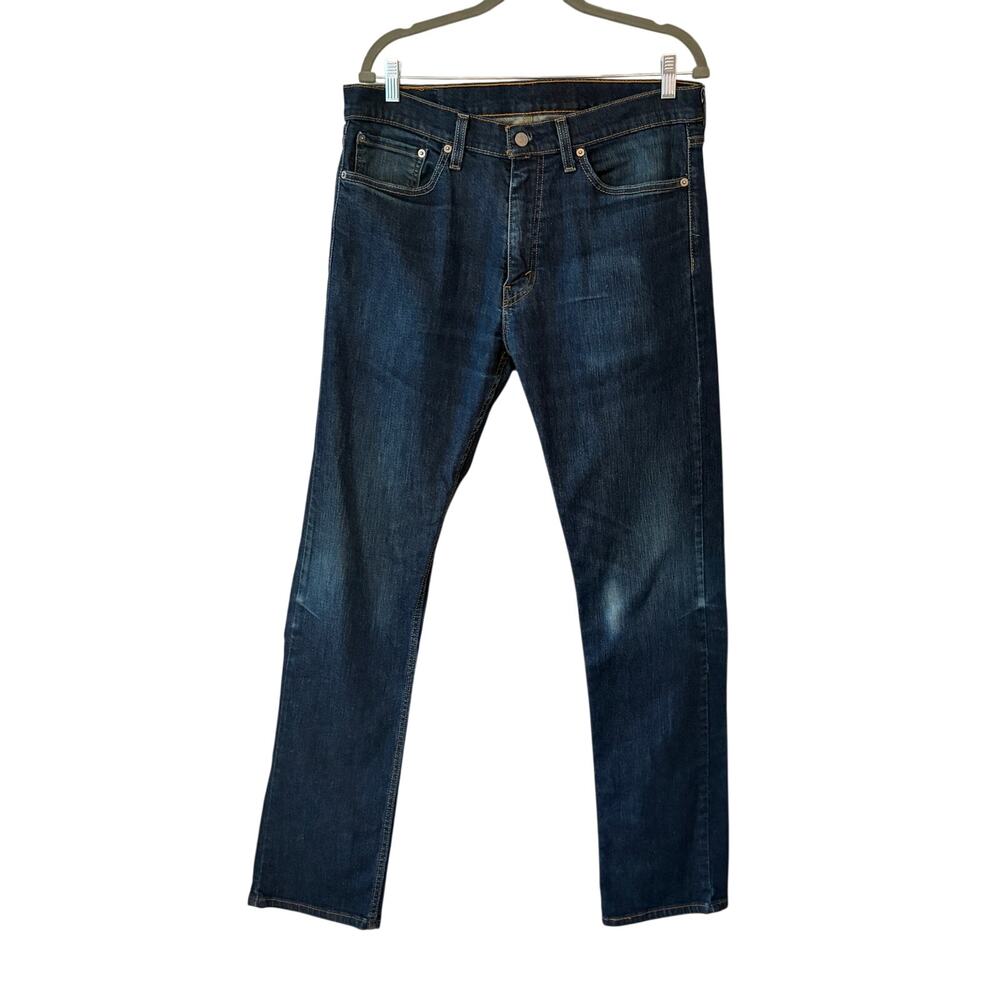 Levi's men's 513 jeans 34x34 dark wash blue denim cotton